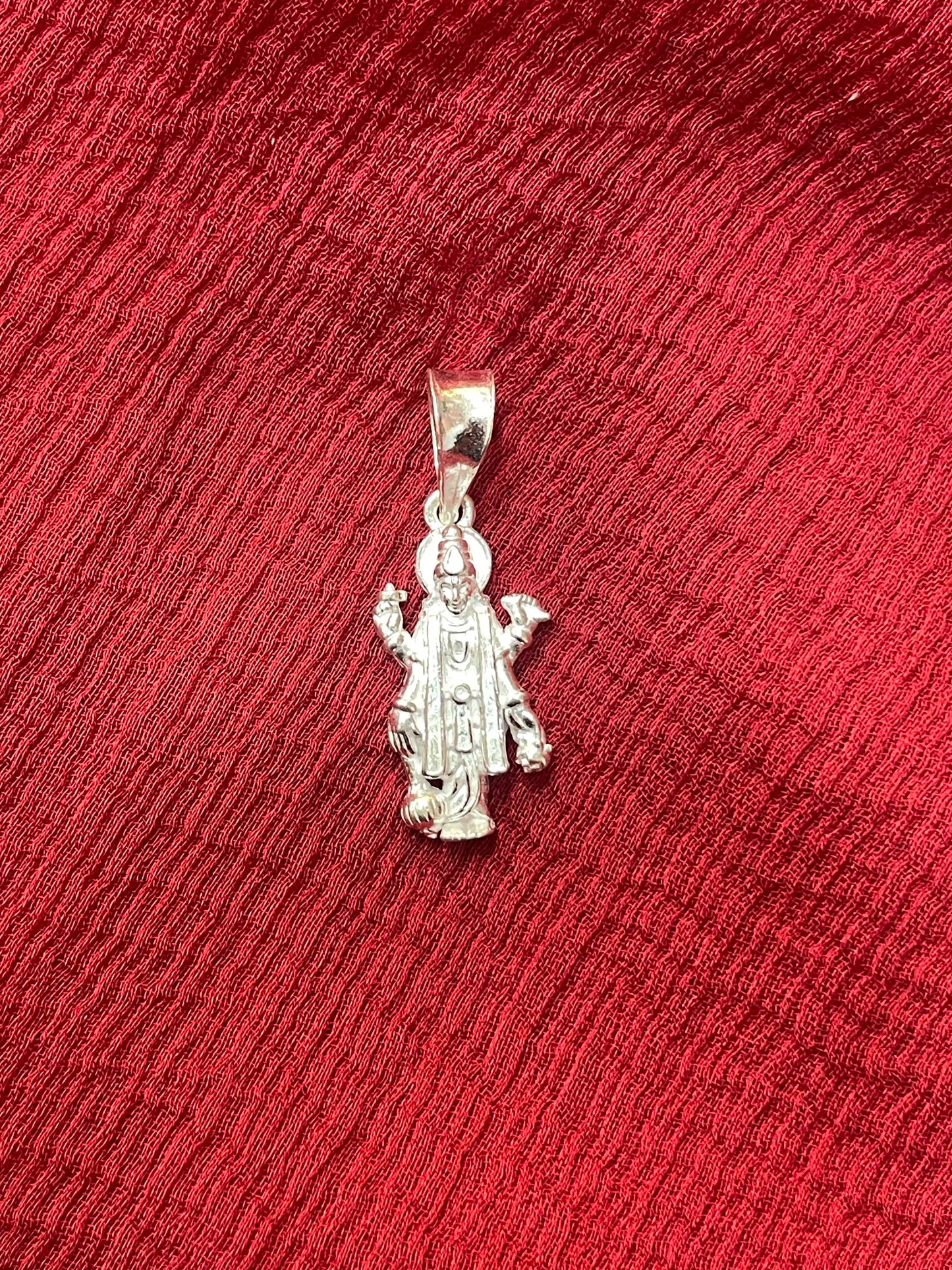 92.5 Silver Vishnu Murthy Design Pendant for Men & Women – Traditional Temple Style