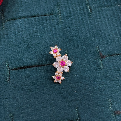 925 Sterling Silver Gold Plated Trifloral Studs for Women | Floral Stud Earrings