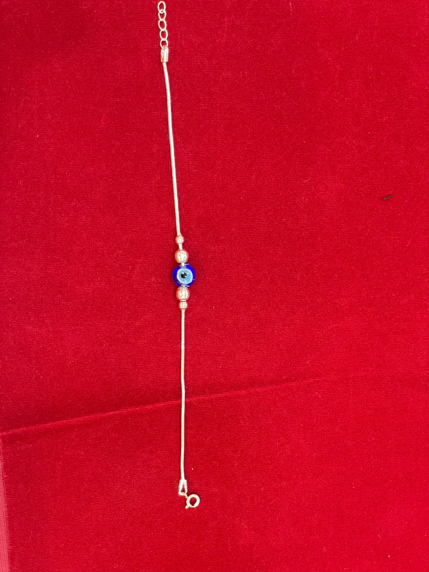 925 Sterling Silver Beaded Evil Eye Bracelet for Women