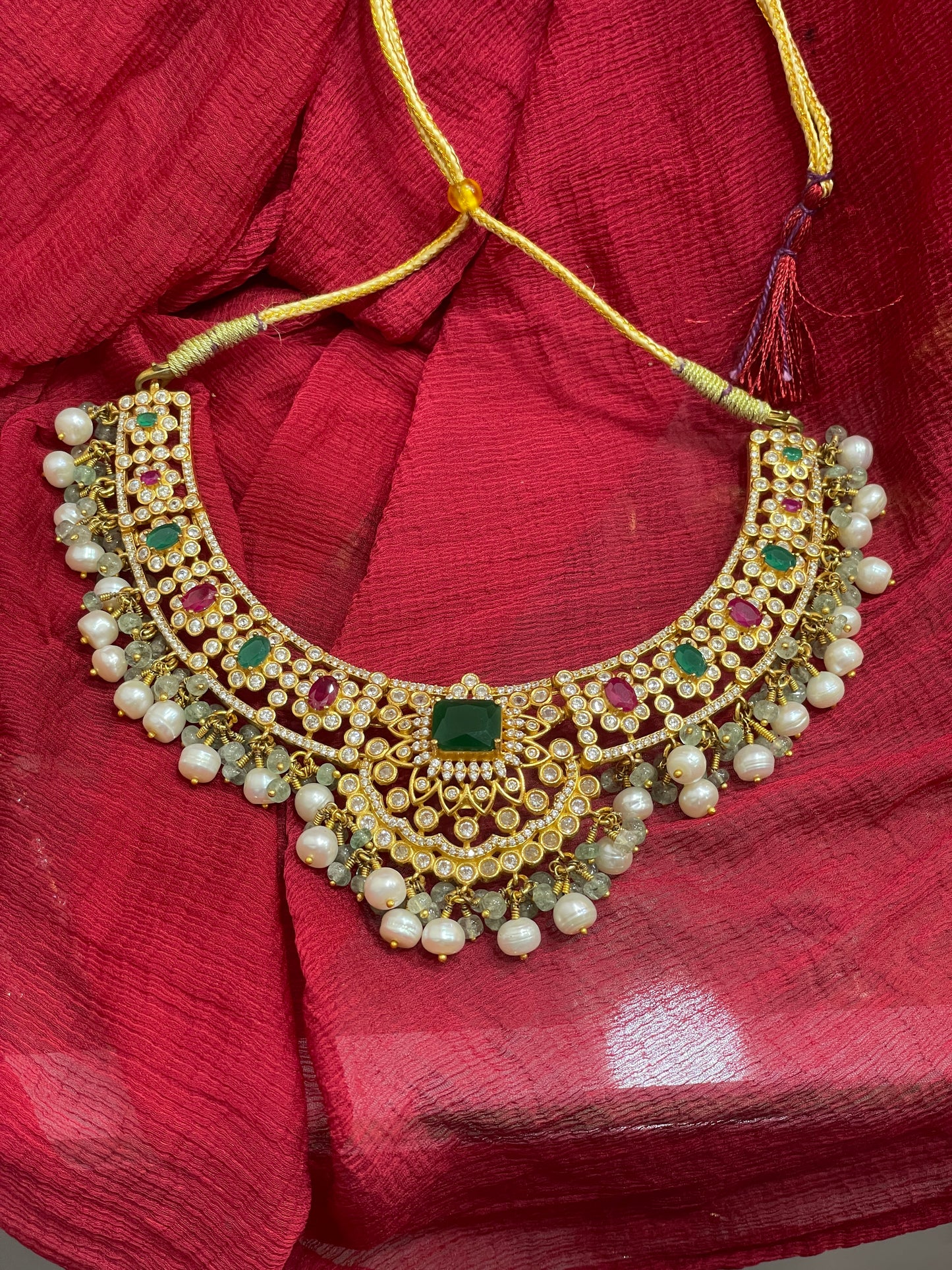 92.5 Silver Gold Plated Stylish Classy Necklace for Women | Elegant Modern Design | Jewellery