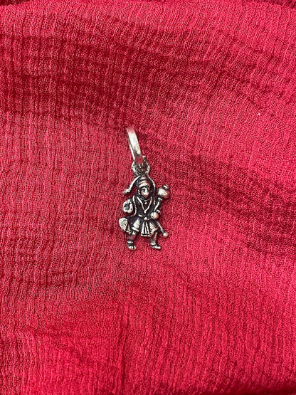 92.5 Silver Oxidised Hanuman Pendant for Men & Women | Bajrangbali Spiritual Design | Daily Wear Jewellery