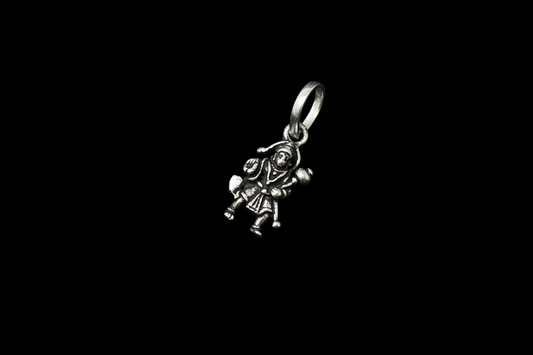 92.5 Silver Oxidised Hanuman Pendant for Men & Women | Bajrangbali Spiritual Design | Daily Wear Jewellery