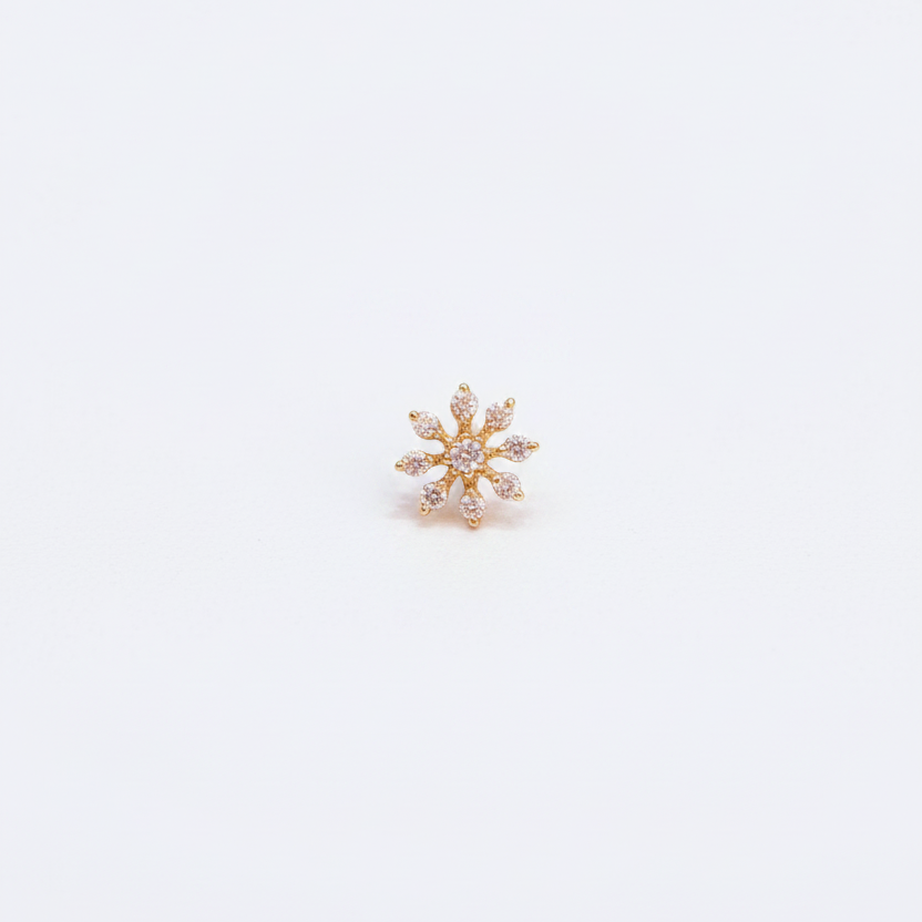 92.5 Silver Gold Plated Nose Pin | Stylish Elegant Finish | Jewellery