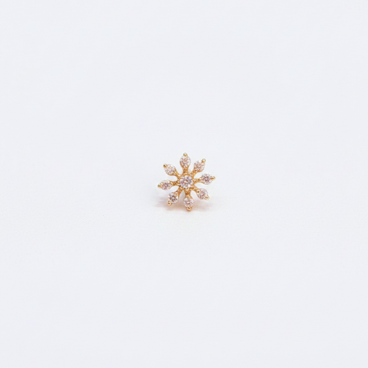 92.5 Silver Gold Plated Nose Pin | Stylish Elegant Finish | Jewellery