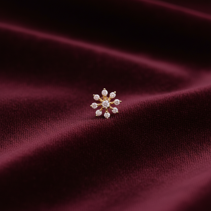 92.5 Silver Gold Plated Nose Pin | Stylish Elegant Finish | Jewellery