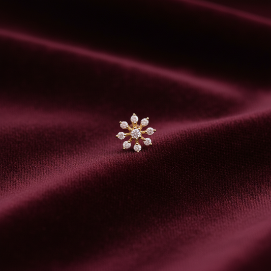 92.5 Silver Gold Plated Nose Pin | Stylish Elegant Finish | Jewellery