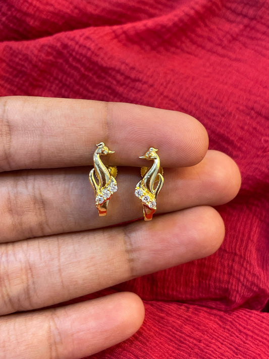 92.5 Silver Gold Plated CZ Earrings for Women | Cubic Zirconia Sparkle Design | Elegant Jewellery