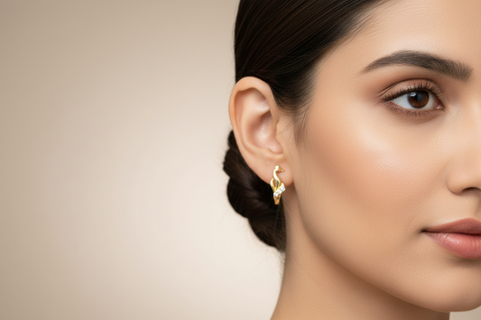 92.5 Silver Gold Plated CZ Earrings for Women | Cubic Zirconia Sparkle Design | Elegant Jewellery