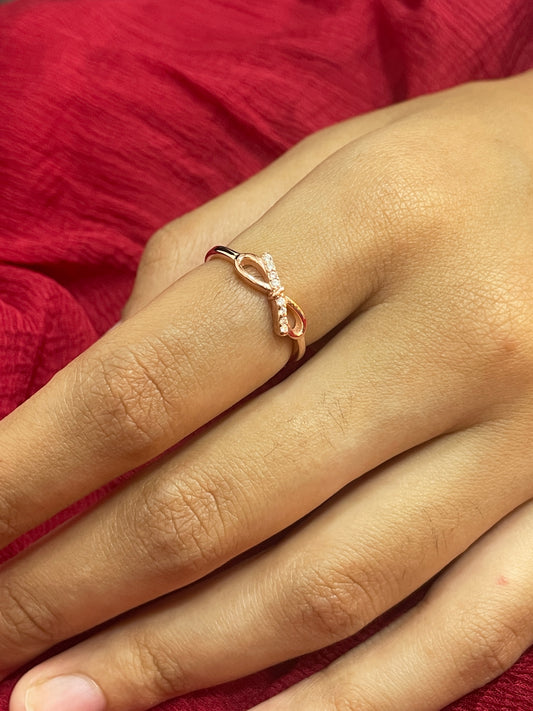 92.5 Silver Rose Gold Plated Infinity Ring for Women | Endless Love Design | Elegant Jewellery