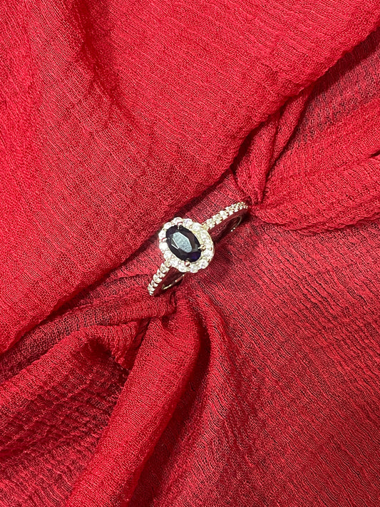 92.5 silver classy blue stone ring size 12