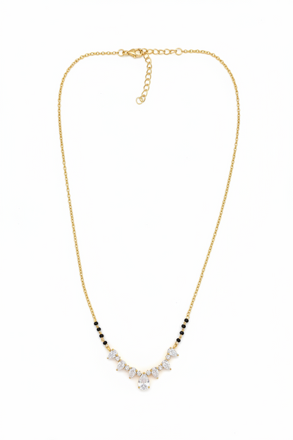 925 Silver Gold Plated Royal Black Bead Chain