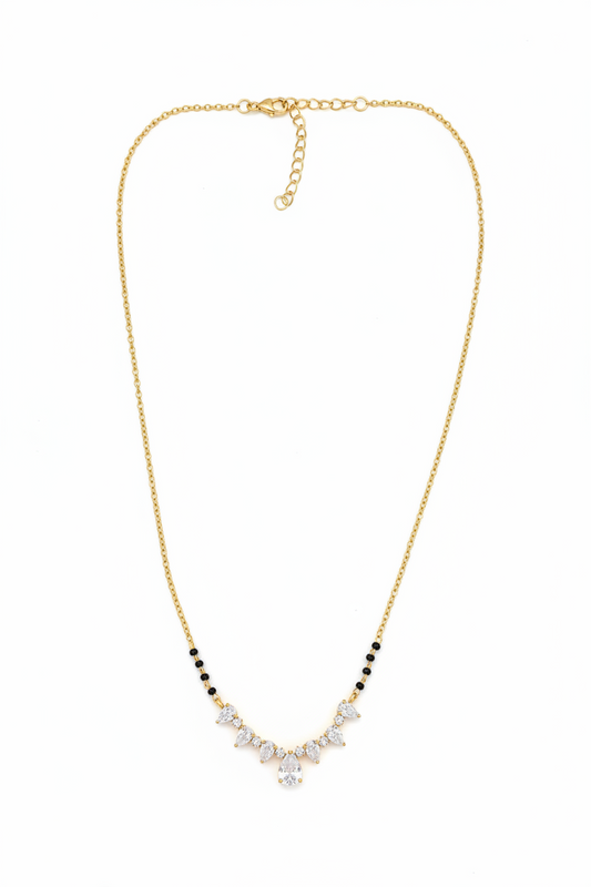 925 Silver Gold Plated Royal Black Bead Chain