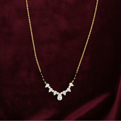925 Silver Gold Plated Royal Black Bead Chain