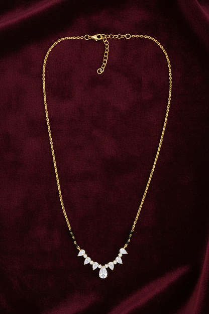 925 Silver Gold Plated Royal Black Bead Chain