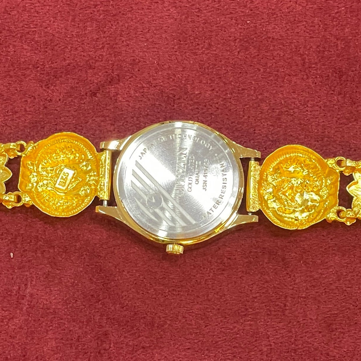 925 Silver Gold-Plated Nakshi Bracelet Watch for Women | Teal Dial | Peacock Strap with Ruby & Emerald CZ Flowers