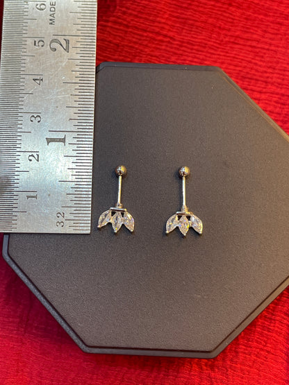 92.5 Silver Three Leaf Bugadi Pair for Women | Floral Helix Earrings | Minimal Daily Wear Jewellery