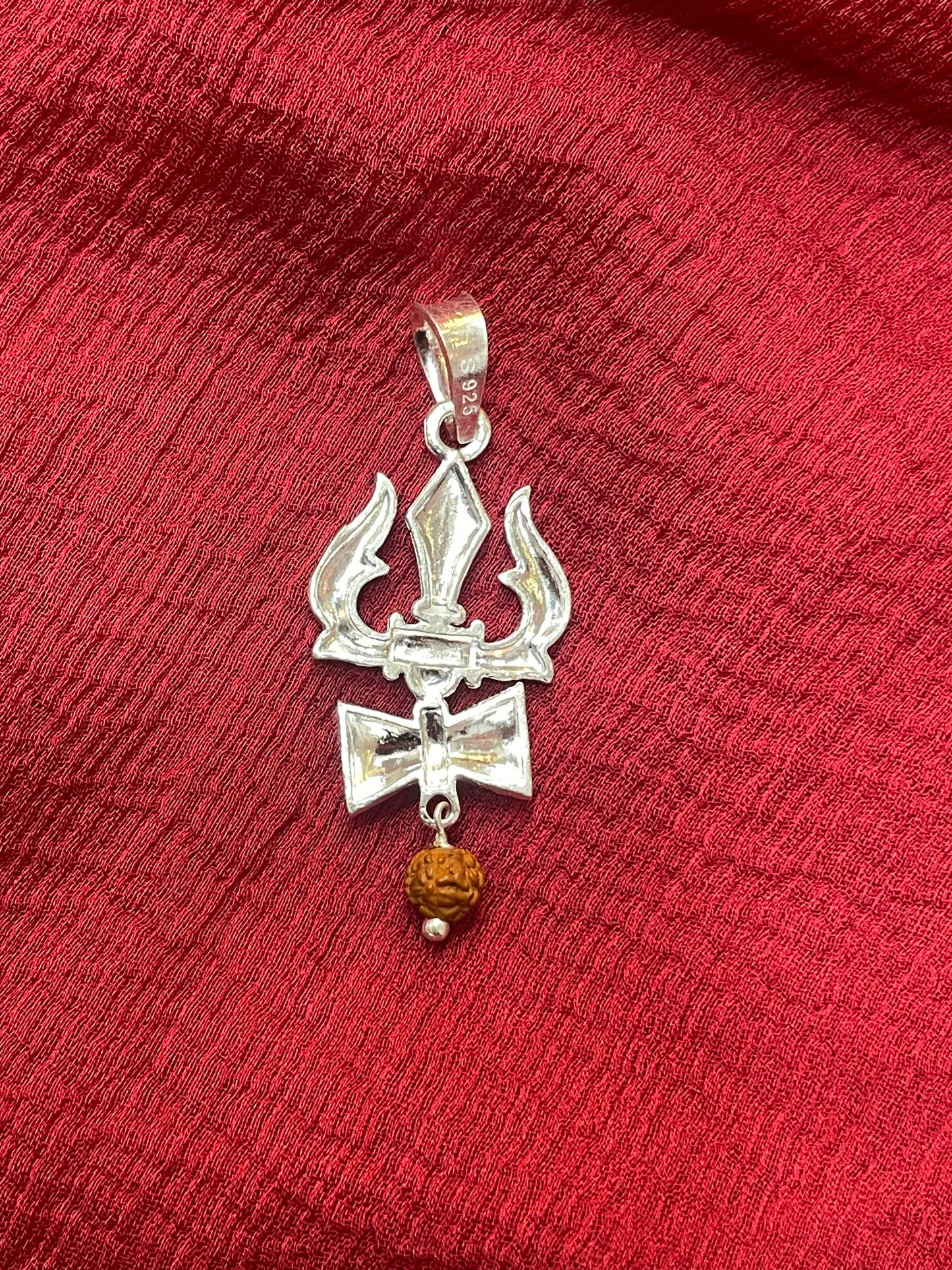 92.5 Silver Trishul Pendant for Men & Women | Trishulam Symbol Design | Traditional Spiritual Jewellery