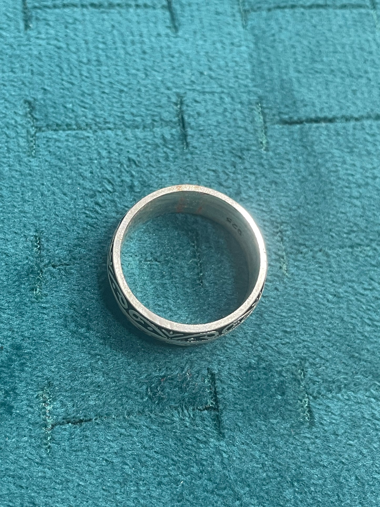 92.5 Silver Oxidised Men’s Ring Size 20 | Stylish Vintage Finish | Elegant Jewellery