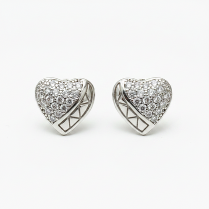92.5 Silver Heart Earrings for Women | Elegant Love Design | Stylish Jewellery pair