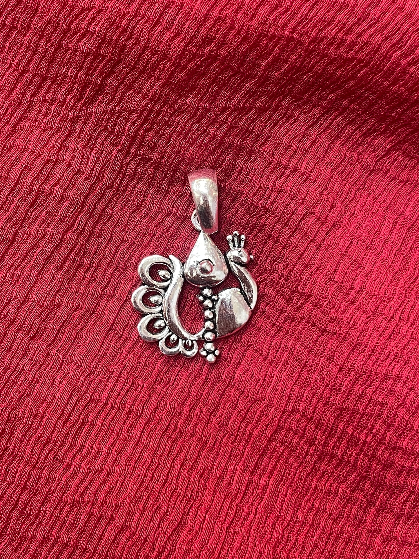 92.5 Silver Peacock Pendant for Women | Elegant Traditional Design | Artistic Jewellery