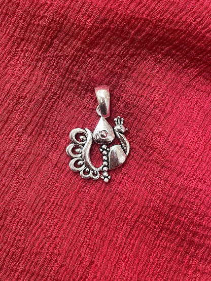 92.5 Silver Peacock Pendant for Women | Elegant Traditional Design | Artistic Jewellery