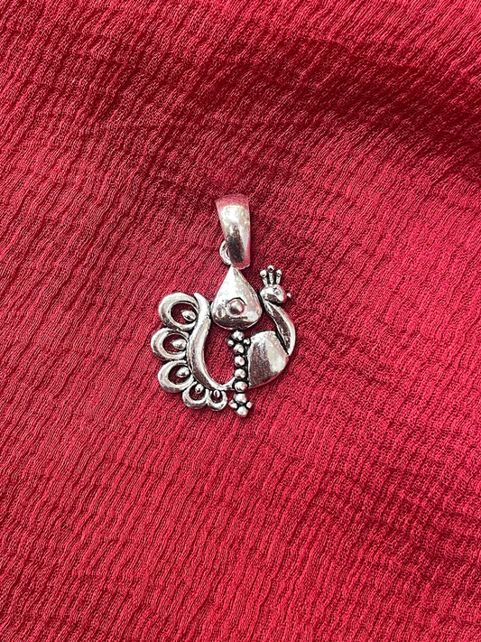 92.5 Silver Peacock Pendant for Women | Elegant Traditional Design | Artistic Jewellery