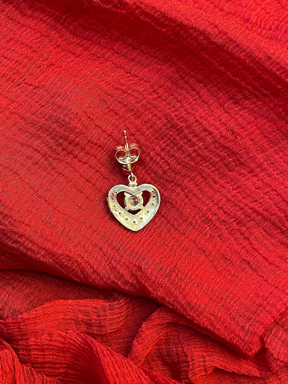 92.5 Silver Heart Hanging Earrings for Women | Stylish Dangle Design | Elegant Jewellery