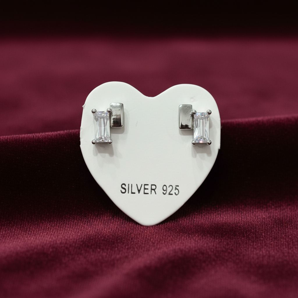 92.5 Silver Minimal Stud Earrings | Clean Classy Design | Jewellery