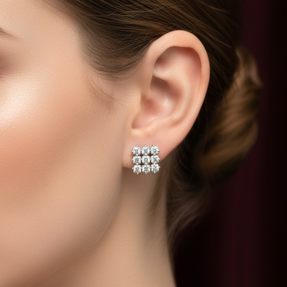 925 Silver Studded Earrings