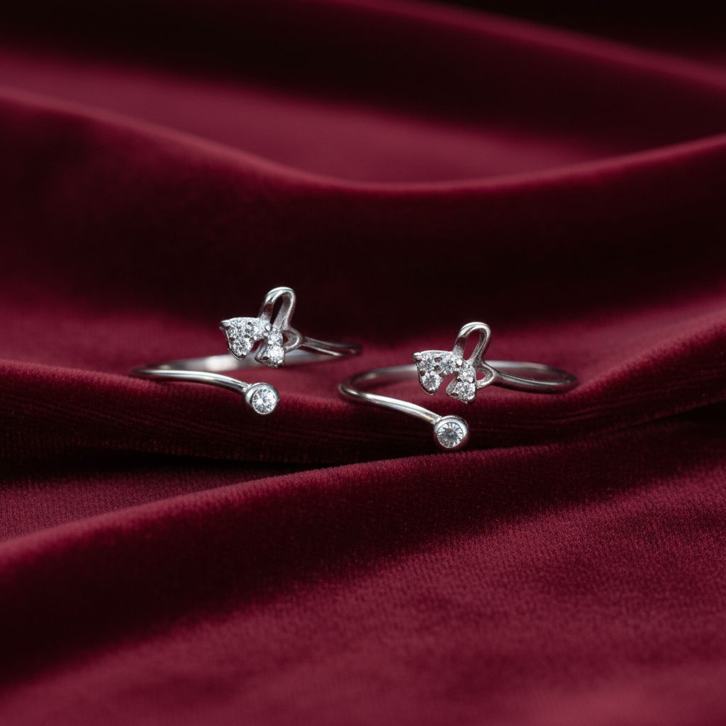 92.5 Silver Toe Rings for Women | Pretty Delicate Design | Traditional Jewellery