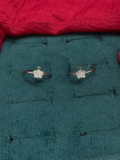 925 Silver Crown Toe rings