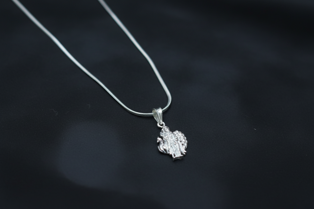 92.5 Silver Murugan Pendant for Men & Women | Subramanya Swamy Divine Design | Temple Jewellery