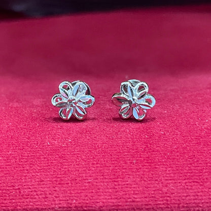 92.5 Silver Minimal Flower Stud Earrings for Women | Delicate Floral Design | Elegant Jewellery pair
