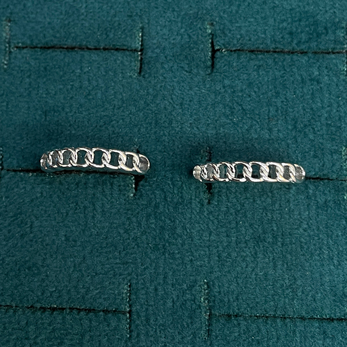 92.5 Silver Curb Chain Toe Rings Pair