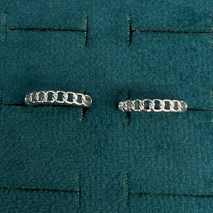 92.5 Silver Curb Chain Toe Rings Pair