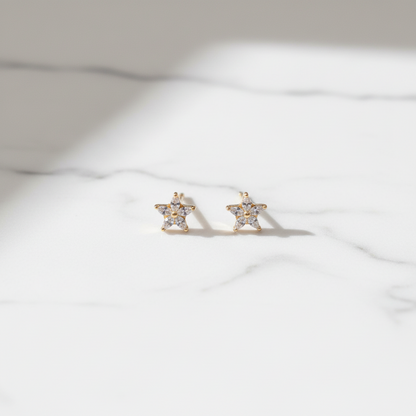 92.5 Sterling Silver Rose Gold Plated Marquise CZ Flower Studs