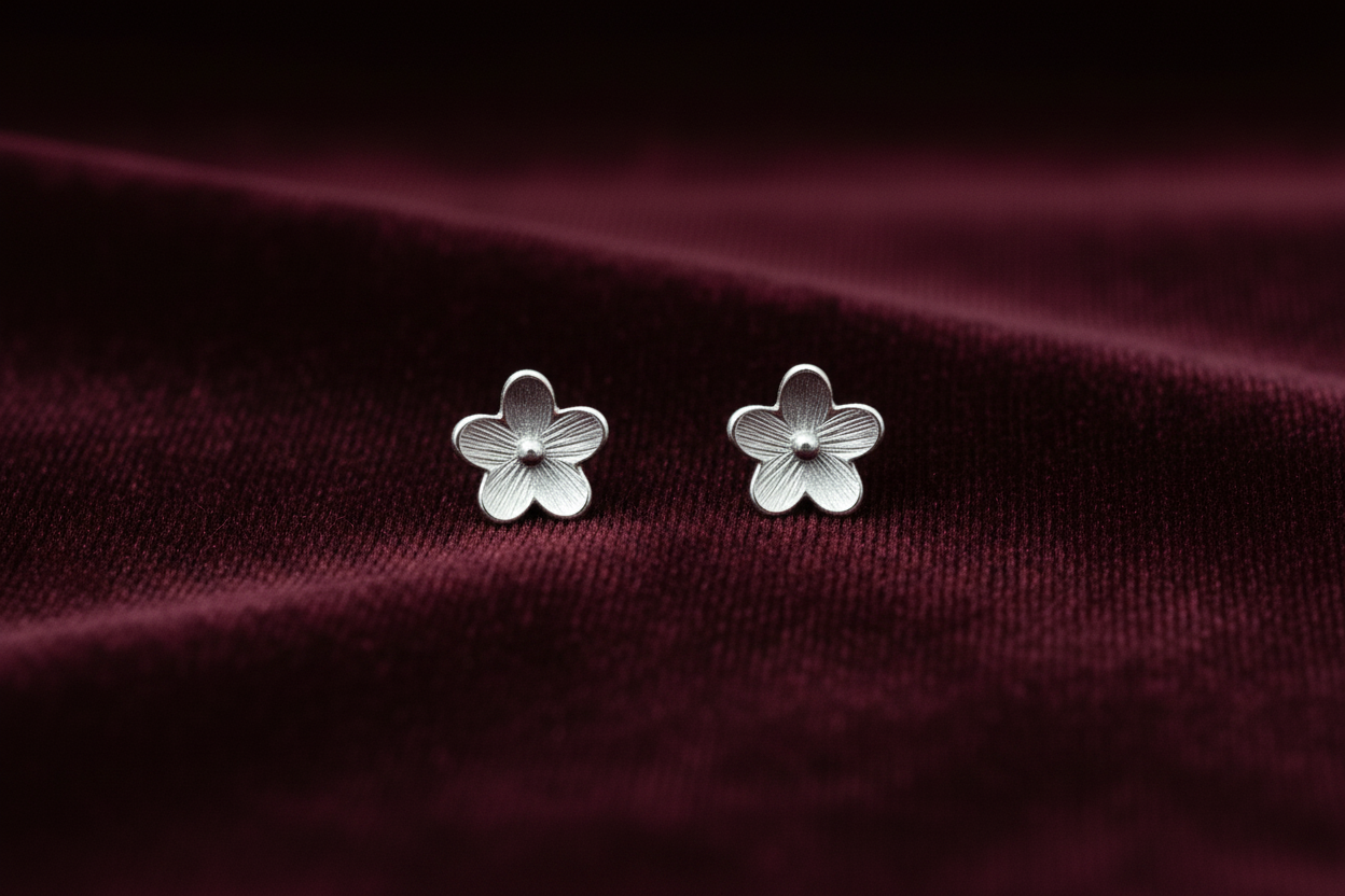 92.5 Silver Flower Earrings for Women | Stylish Floral Design | Elegant Daily Wear Jewellery