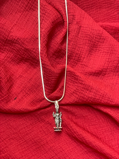 92.5 Silver Lakshmi Devi Design Pendant for Women – Traditional Temple Style