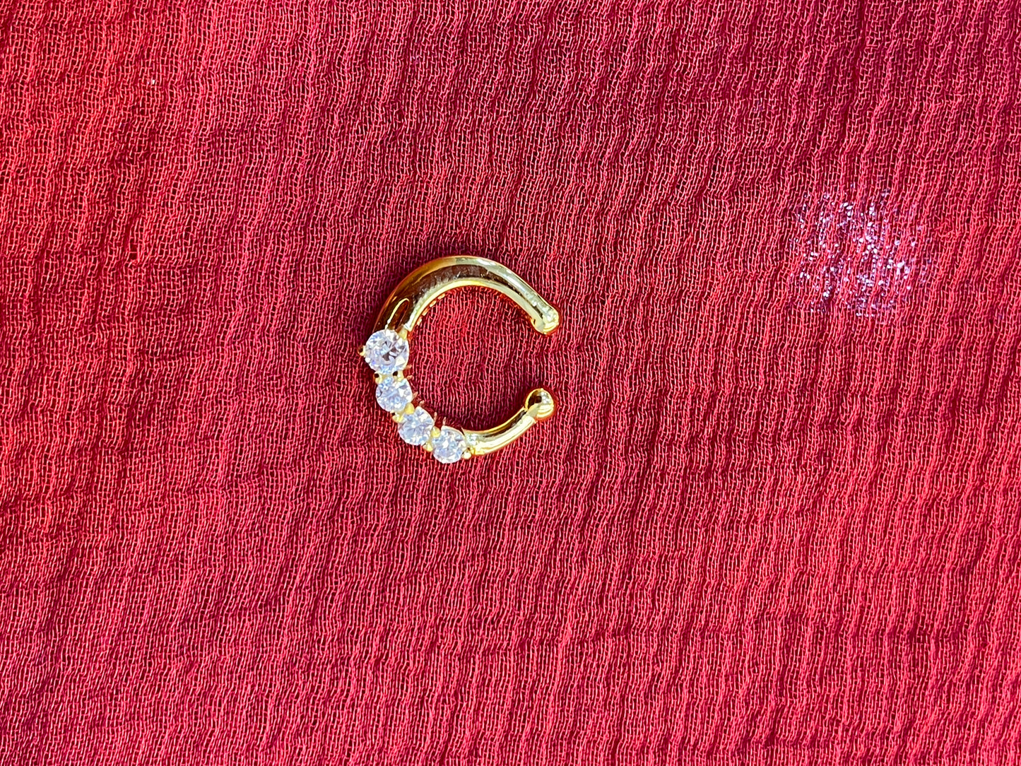 92.5 silver classy white stone septum
