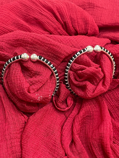 92.5 Silver Black Bead Kids Kada Pair | Baby Bracelet for Girls & Boys | Traditional Jewellery