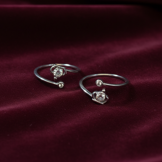 92.5 Sterling Silver Crown Toe Rings for Women | Royal Elegant Design