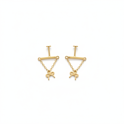 92.5 Silver Gold Plated Bow Bugadi - Pair