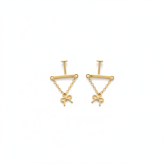 92.5 Silver Gold Plated Bow Bugadi - Pair