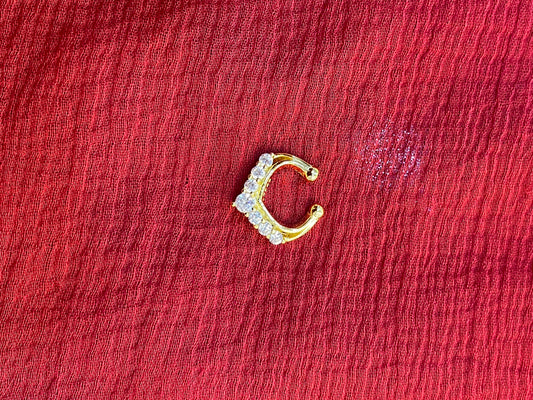 92.5 silver gold plated classy septum