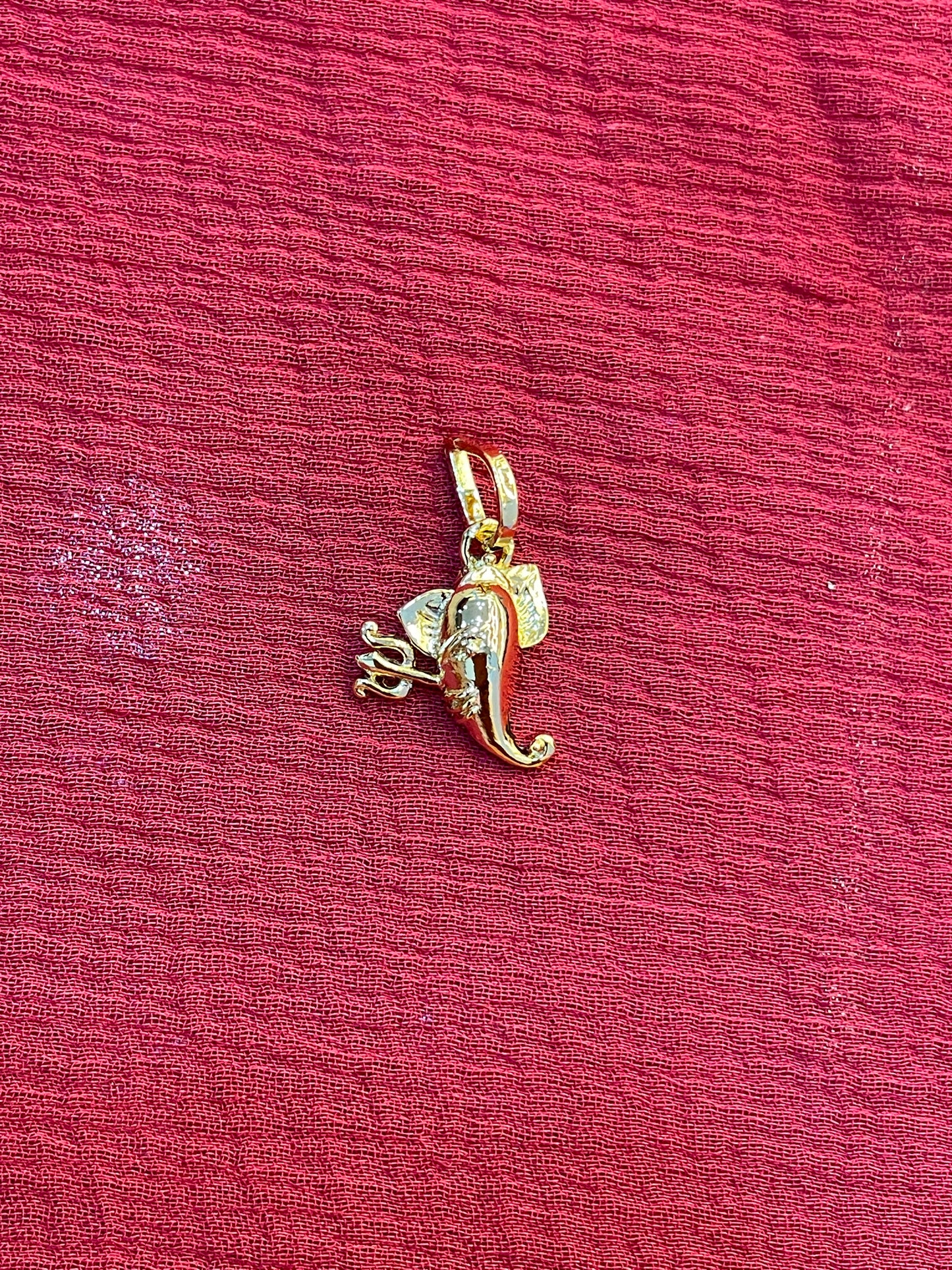92.5 silver gold plated Ganesha trisulam pendant
