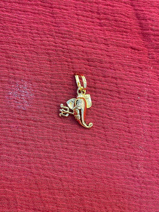 92.5 silver gold plated Ganesha trisulam pendant