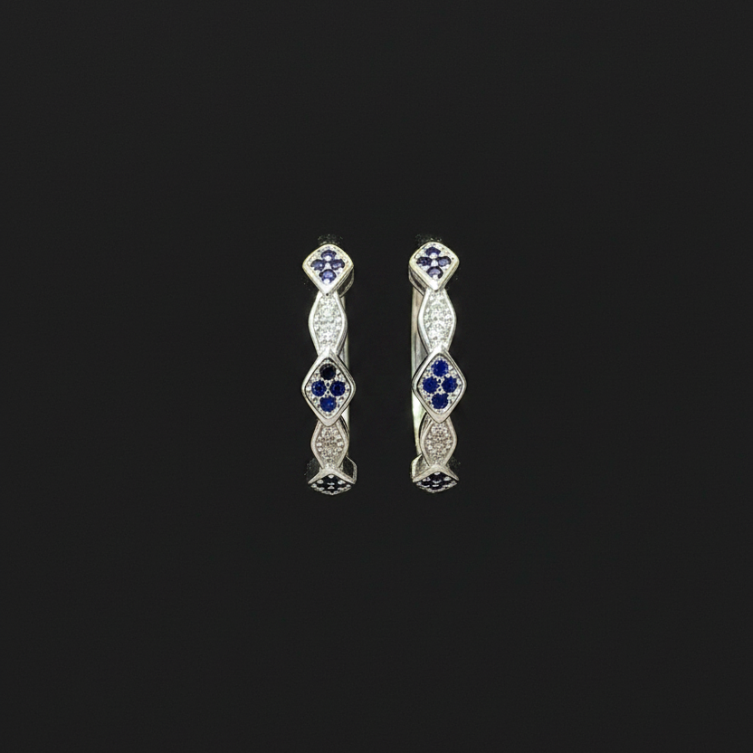 Silver Blue Stone Toe Rings