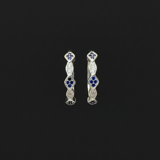 Silver Blue Stone Toe Rings
