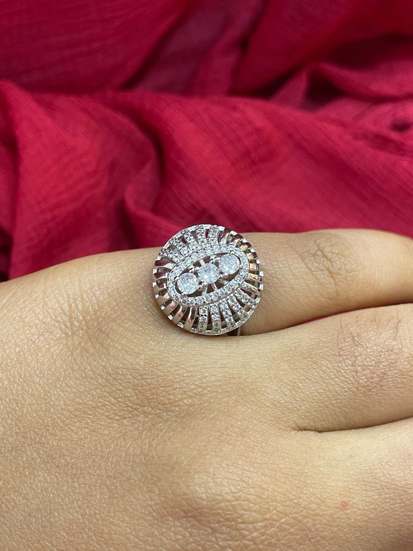 92.5 Silver White Stone Round Ring for Women Size 11 | Stylish Elegant Design | Premium Jewellery