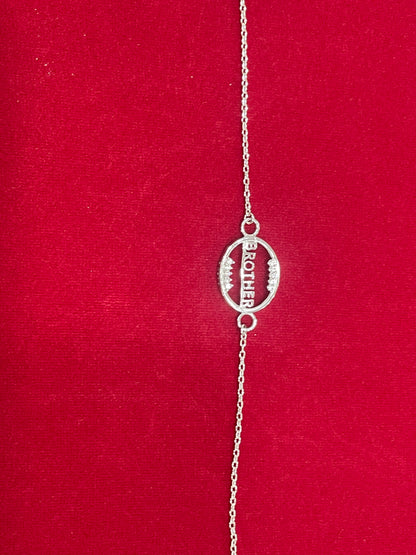 925 Sterling Silver Brother Rakhi | CZ Stone Chain Rakhi for Raksha Bandhan